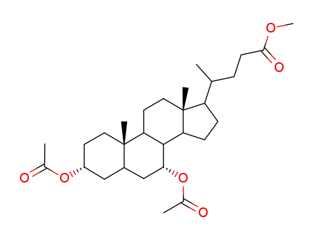 Molecular Structure of 56085-34-8 (3α,7α-Bis(acetyloxy)cholan-24-oic acid methyl ester)