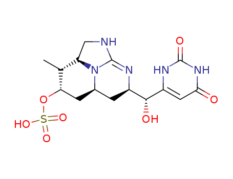 2,4(1H,3H)-Pyrimidinedione,6-[(R)-hydroxy[(2aS,3R,4S,5aS,7R)-2,2a,3,4,5,5a,6,7-octahydro-3-methyl-4-(sulfooxy)-1H-1,8,8b-triazaacenaphthylen-7-yl]methyl]-