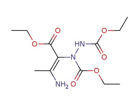 Molecular Structure of 26154-44-9 (diethyl 1-[(1Z)-2-amino-1-(ethoxycarbonyl)prop-1-en-1-yl]hydrazine-1,2-dicarboxylate)