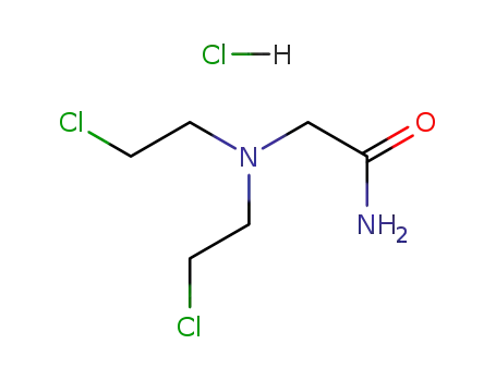 Molecular Structure of 2619-95-6 (N~2~,N~2~-bis(2-chloroethyl)glycinamide hydrochloride (1:1))