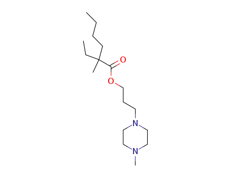 Molecular Structure of 32051-71-1 (2-Ethyl-2-methylhexanoic acid 3-(4-methyl-1-piperazinyl)propyl ester)