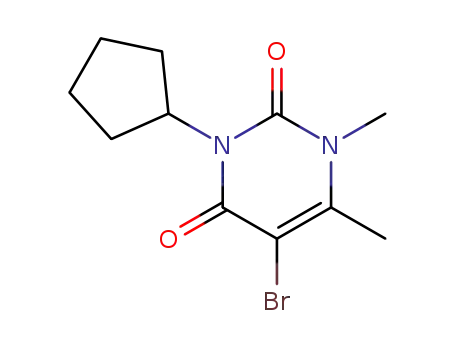 Molecular Structure of 32000-82-1 (5-Bromo-3-cyclopentyl-1,6-dimethylpyrimidine-2,4(1H,3H)-dione)
