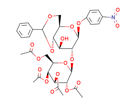 4-Nitrophenyl2-O-(2,3,4,6-tetra-O-acetyl-b-D-glucopyranosyl)-4,6-O-benzylidene-b-D-glucopyranoside