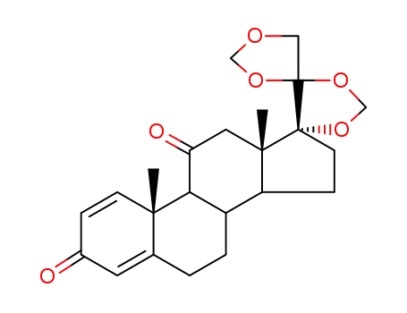 Molecular Structure of 67254-01-7 (17,20;20,21-Bis-methylendioxy-pregnadien-(1,4)-dion-(3,11))