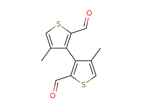 Molecular Structure of 26554-57-4 (4,4'-Dimethyl-(3,3'-bithiophene)-2,2'-dicarboxaldehyde)
