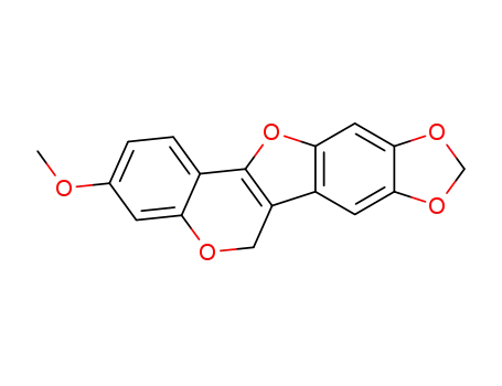 Molecular Structure of 3187-53-9 (3-Methoxy-6H-[1,3]dioxolo[5,6]benzofuro[3,2-c][1]benzopyran)