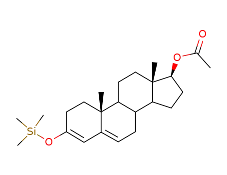 Molecular Structure of 25495-29-8 (Acetic acid (10R,13S,17S)-10,13-dimethyl-3-trimethylsilanyloxy-2,7,8,9,10,11,12,13,14,15,16,17-dodecahydro-1H-cyclopenta[a]phenanthren-17-yl ester)