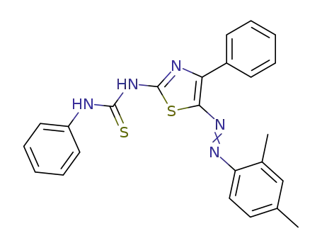 Molecular Structure of 26164-67-0 (1-{5-[(2,4-dimethylphenyl)hydrazono]-4-phenyl-1,3-thiazol-2(5H)-ylidene}-3-phenylthiourea)