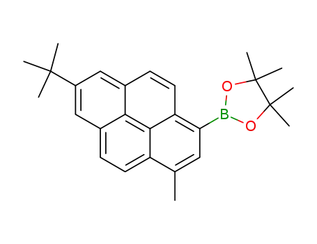 Molecular Structure of 888950-11-6 (2-(7-tert-butyl-3-methylpyrene-1-yl)-4,4,5,5-tetramethyl-[1,3,2]dioxaborolane)
