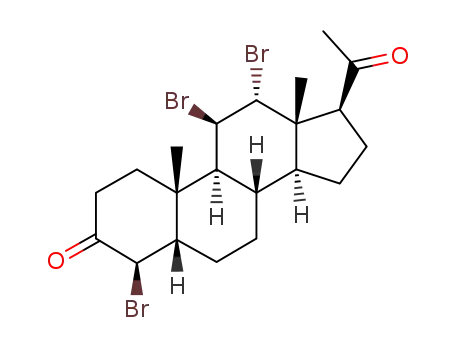 Molecular Structure of 96671-93-1 (4β,11β,12α-Tribrom-5β-pregnandion-(3,20))