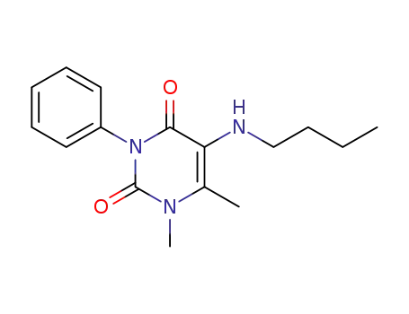 Molecular Structure of 31991-98-7 (5-(butylamino)-1,6-dimethyl-3-phenylpyrimidine-2,4(1H,3H)-dione)