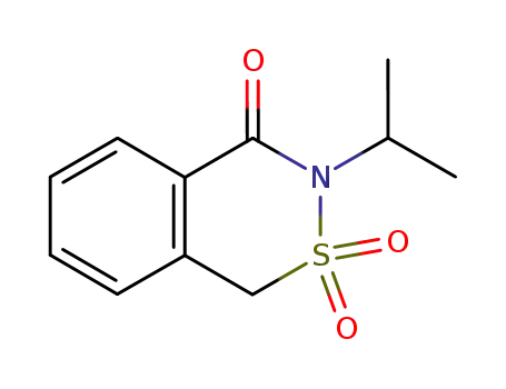 Molecular Structure of 31846-46-5 (3,4-Dihydro-3-isopropyl-4-oxo-1H-2,3-benzothiazine 2,2-dioxide)
