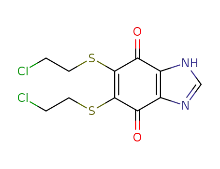 Molecular Structure of 26558-08-7 (5,6-bis[(2-chloroethyl)sulfanyl]-1H-benzimidazole-4,7-dione)