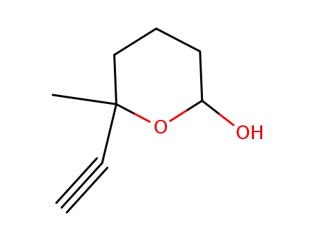 Molecular Structure of 26533-20-0 (2H-Pyran-2-ol, 6-ethynyltetrahydro-6-methyl- (8CI))