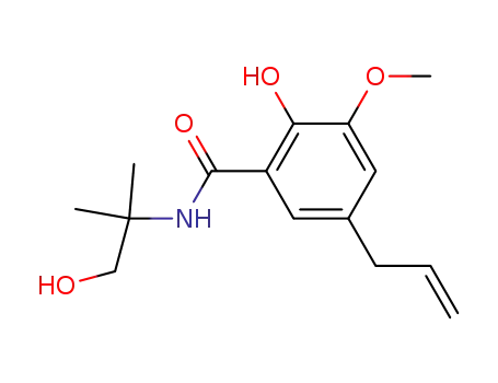 Molecular Structure of 26750-97-0 (5-Allyl-N-(2-hydroxy-1,1-dimethylethyl)-2-hydroxy-m-anisamide)