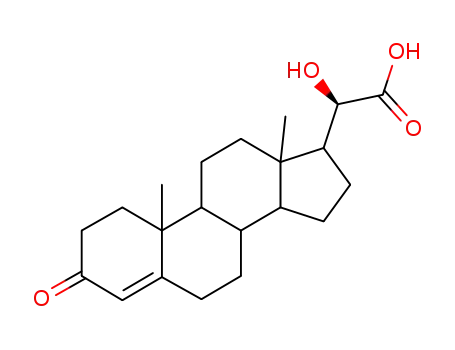 Molecular Structure of 2681-56-3 (20-hydroxy-3-oxo-4-pregnen-21-carboxylic acid)