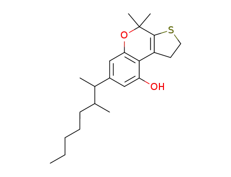 Molecular Structure of 26622-10-6 (4,4-dimethyl-7-(3-methyloctan-2-yl)-1,4-dihydro-2H-thieno[2,3-c]chromen-9-ol)