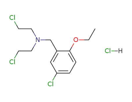 Molecular Structure of 27057-92-7 (2-chloro-N-(5-chloro-2-ethoxybenzyl)-N-(2-chloroethyl)ethanaminium chloride)