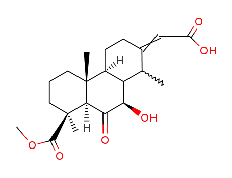 Molecular Structure of 32231-43-9 ((1S,4bα,8aβ,10aα)-Tetradecahydro-7-[(E)-carboxymethylene]-9β-hydroxy-1,4aβ,8α-trimethyl-10-oxo-1β-phenanthrenecarboxylic acid 1-methyl ester)
