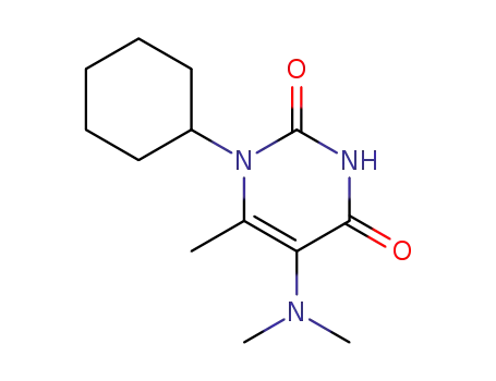Molecular Structure of 32150-40-6 (1-cyclohexyl-5-dimethylamino-6-methyl-pyrimidine-2,4-dione)