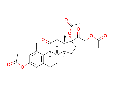 Molecular Structure of 103004-64-4 (3,17,21-Triacetoxy-1-methyl-19-norpregna-1,3.5<sup>(10)</sup>-trien-11,20-dion)