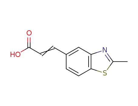 Molecular Structure of 20077-85-4 (5-Benzothiazoleacrylicacid,2-methyl-(7CI,8CI))