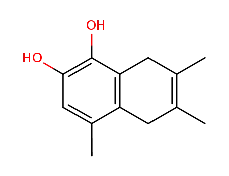 Molecular Structure of 32249-80-2 (1,2-Naphthalenediol, 5,8-dihydro-4,6,7-trimethyl- (8CI,9CI))
