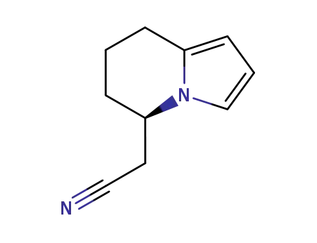 Molecular Structure of 269077-55-6 (5-Indolizineacetonitrile,5,6,7,8-tetrahydro-,(5R)-(9CI))