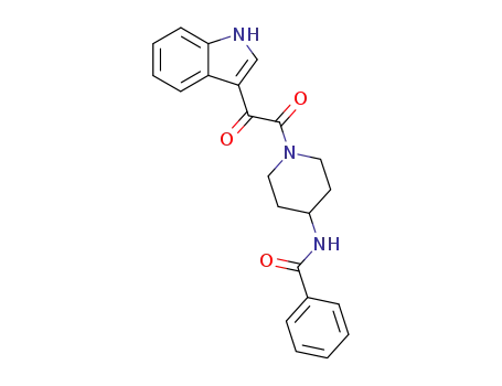 Molecular Structure of 26766-08-5 (N-{1-[1H-indol-3-yl(oxo)acetyl]piperidin-4-yl}benzamide)