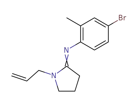Molecular Structure of 27132-83-8 (4-bromo-2-methyl-N-[(2E)-1-(prop-2-en-1-yl)pyrrolidin-2-ylidene]aniline)