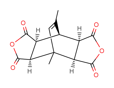 Molecular Structure of 32251-35-7 (1,14-DIMETHYL-4,10-DIOXATETRACYCLO[5.5.2.0(2,6).0(8,12)]TETRADEC-13-ENE-3,5,9,11-TETRAONE)