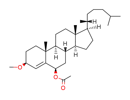 Molecular Structure of 2701-05-5 (3β-Methoxycholest-4-en-6β-ol acetate)