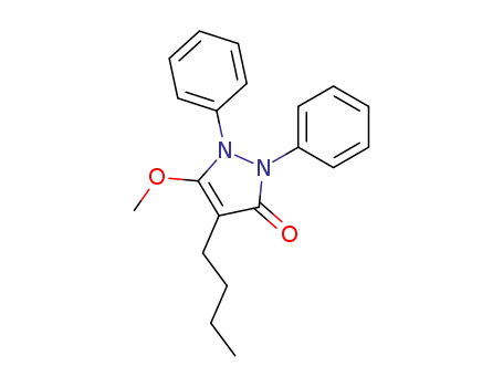 Molecular Structure of 27258-01-1 (4-Butyl-1,2-diphenyl-3-methoxy-3-pyrazolin-5-one)