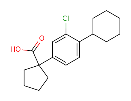 Molecular Structure of 26961-89-7 (1-(3-Chloro-4-cyclohexylphenyl)cyclopentanecarboxylic acid)