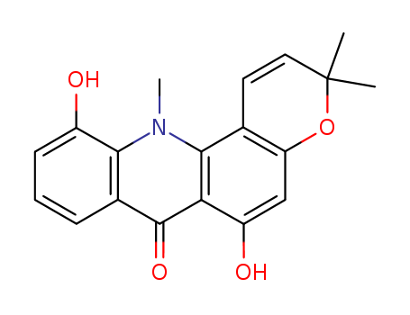 7H-Pyrano[2,3-c]acridin-7-one,3,12-dihydro-6,11-dihydroxy-3,3,12-trimethyl- cas  27067-70-5