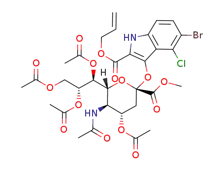 5-bromo-4-chloro-indox-3-ylic acid allyl ester-(methyl-5-acetamido-4,7,8,9-tetra-Oacetyl-3,5-dideoxy-α-D-glycero-D-galacto-2-nonulopyranosylonate)
