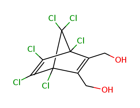 Molecular Structure of 2694-25-9 ((1,4,5,6,7,7-hexachlorobicyclo[2.2.1]hepta-2,5-diene-2,3-diyl)dimethanol)