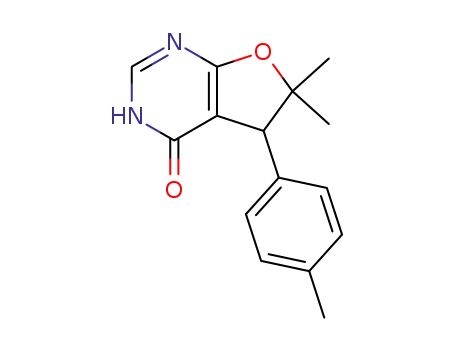 Molecular Structure of 27228-59-7 (6,6-dimethyl-5-(4-methylphenyl)-5,6-dihydrofuro[2,3-d]pyrimidin-4(3H)-one)
