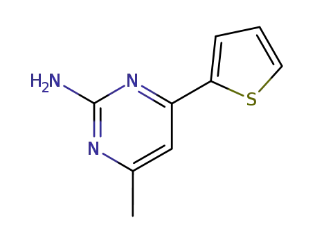 Molecular Structure of 26963-43-9 (4-METHYL-6-(2-THIENYL)-2-PYRIMIDINAMINE)