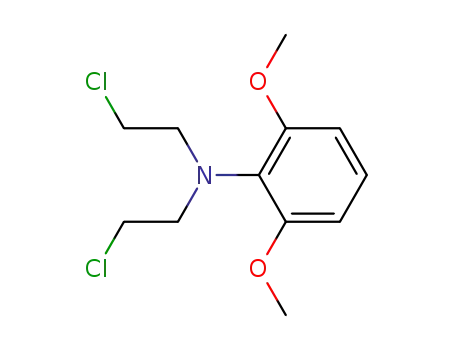 Molecular Structure of 27077-05-0 (N,N-bis(2-chloroethyl)-2,6-dimethoxyaniline)