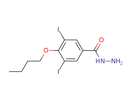 Molecular Structure of 27016-44-0 (4-butoxy-3,5-diiodobenzohydrazide)