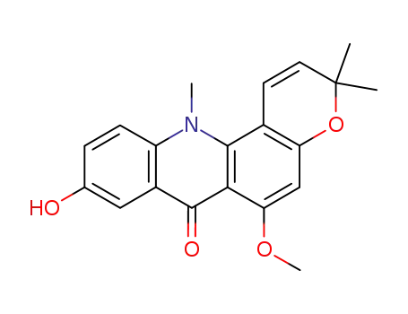 9-hydroxy-6-methoxy-3,3,12-trimethyl-3,12-dihydro-7H-pyrano[2,3-c]acridin-7-one