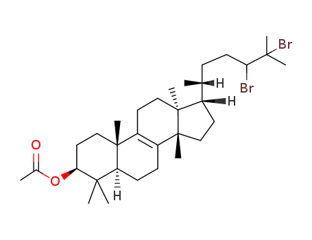 Molecular Structure of 27868-07-1 ((3beta)-24,25-dibromolanost-8-en-3-yl acetate)