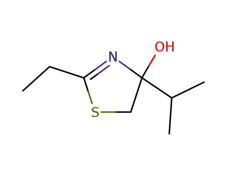 Molecular Structure of 32272-42-7 (4-Thiazolol,2-ethyl-4,5-dihydro-4-(1-methylethyl)-(9CI))