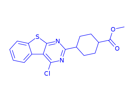 Cyclohexanecarboxylicacid, 4-(4-chloro[1]benzothieno[2,3-d]pyrimidin-2-yl)-, methyl ester, trans-