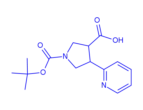 Molecular Structure of 267876-09-5 (BOC-(TRANS)-4-(2-PYRIDINYL)-PYRROLIDINE-3-CARBOXYLIC ACID)