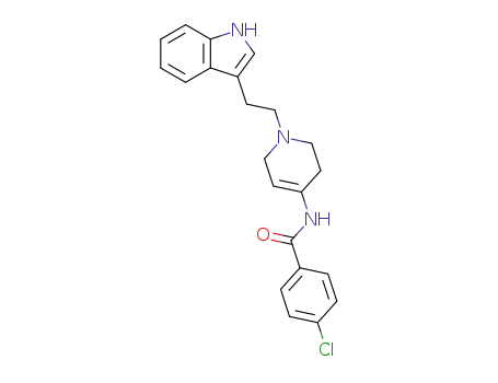 Molecular Structure of 26844-09-7 (4-chloro-N-{1-[2-(1H-indol-3-yl)ethyl]-1,2,3,6-tetrahydropyridin-4-yl}benzamide)