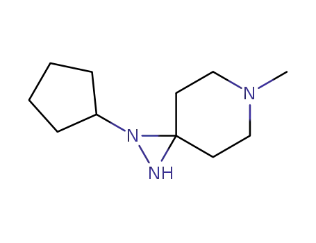 Molecular Structure of 26844-58-6 (1,2,6-Triazaspiro[2.5]octane,1-cyclopentyl-6-methyl-(8CI))