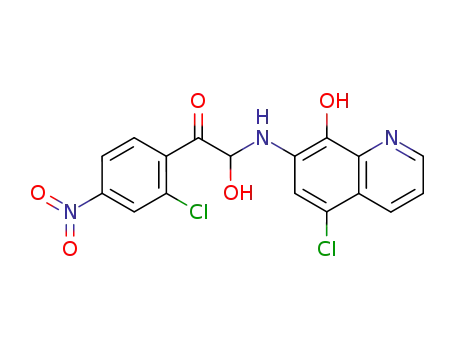Molecular Structure of 26873-05-2 (2-[(5-chloro-8-hydroxyquinolin-7-yl)amino]-1-(2-chloro-4-nitrophenyl)-2-hydroxyethanone)