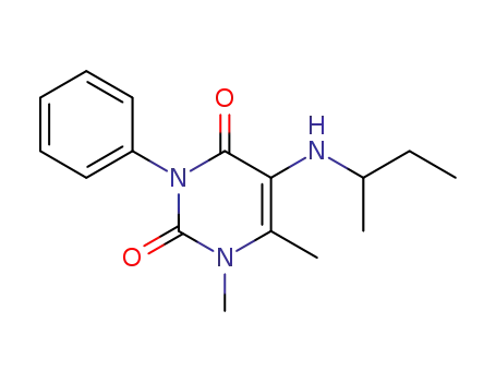 Molecular Structure of 32150-70-2 (5-(sec-Butylamino)-1,6-dimethyl-3-phenylpyrimidine-2,4(1H,3H)-dione)